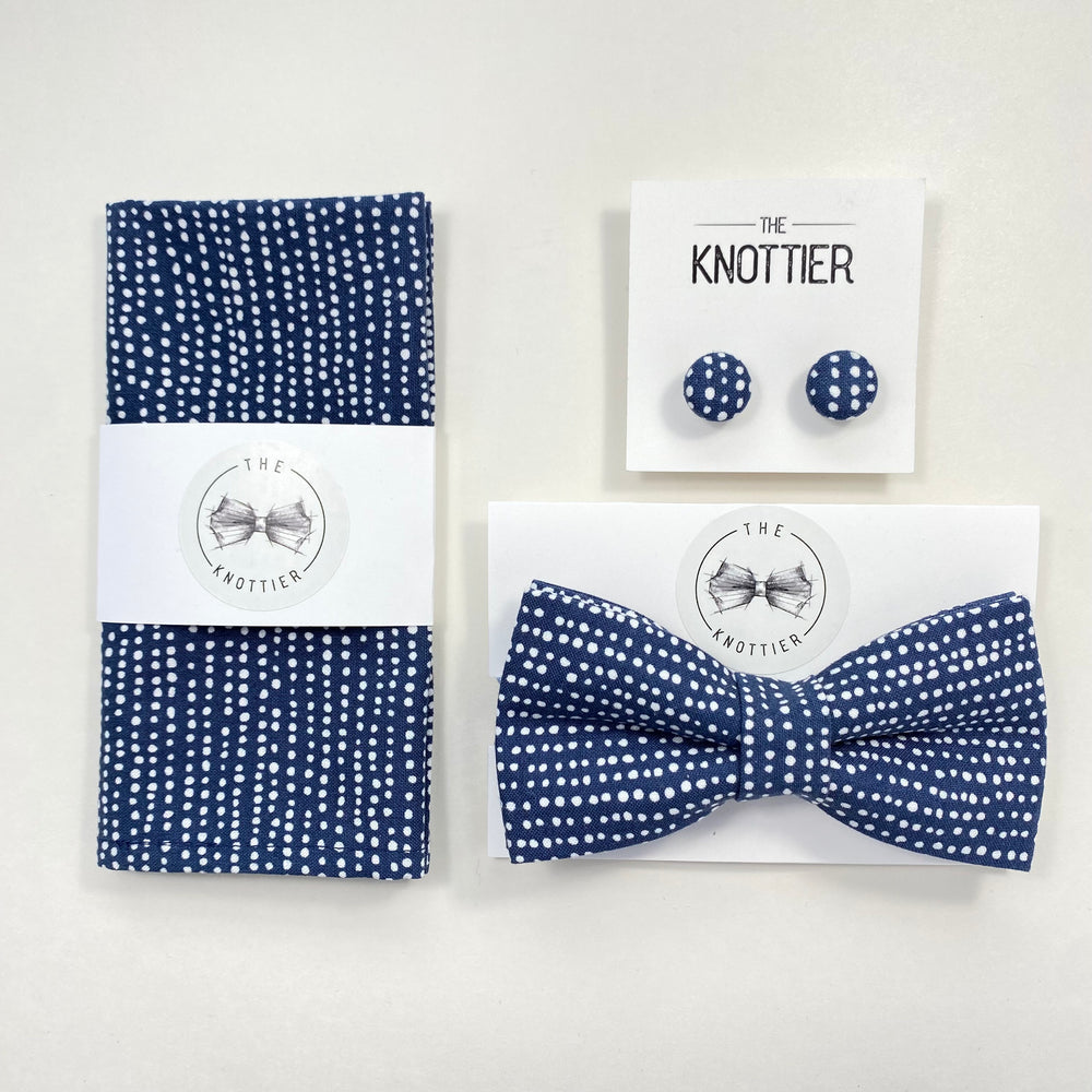 Polka dot bow tie and pocket square sale