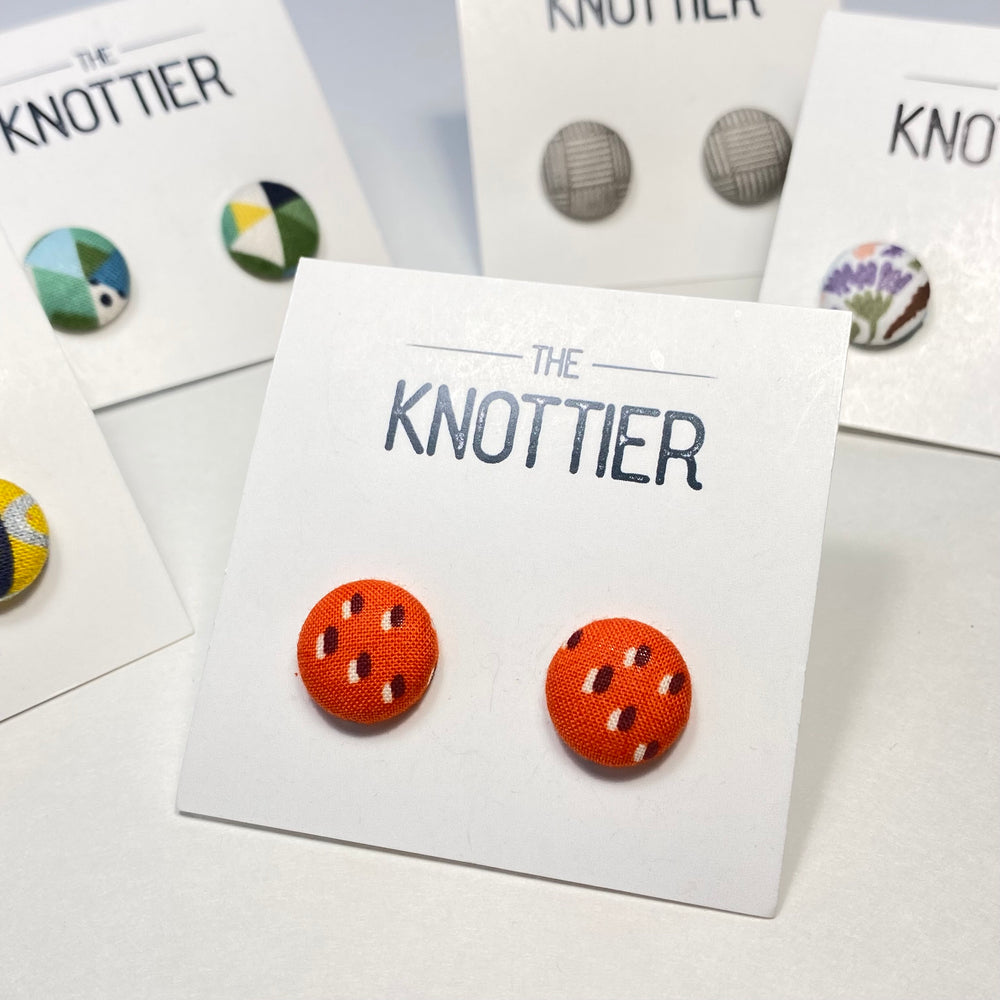 Orange Dotted Print Cufflinks