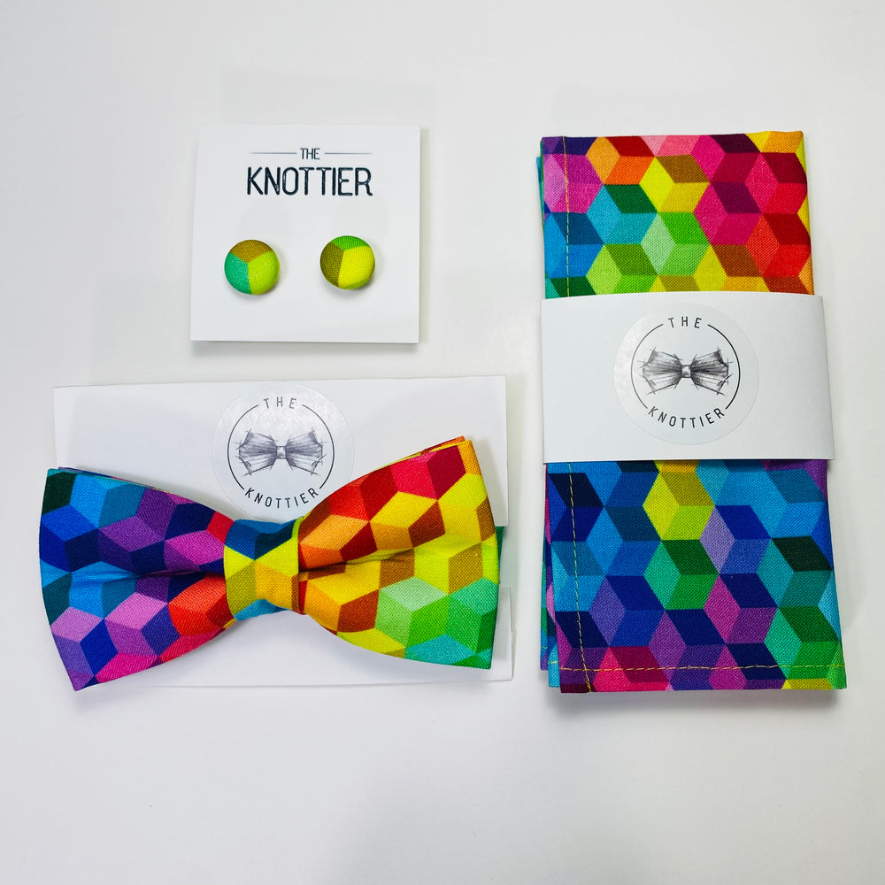 
                  
                    Rainbow Geometric Print Bow Tie
                  
                