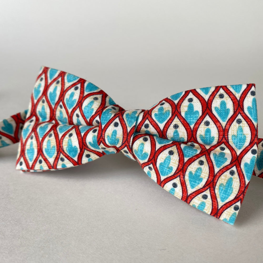1960's Inspired Scale Print Bow Tie